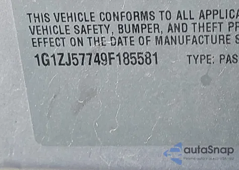 2009 Chevrolet Malibu Lt z USA, uszkodzony, nr VIN 1G1ZJ57749F185581